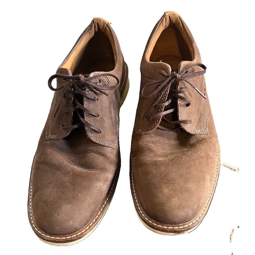 ECCO Jeremy Tie oiled nubuck leather upper, a Derby-style plain-toe Brown Men 9